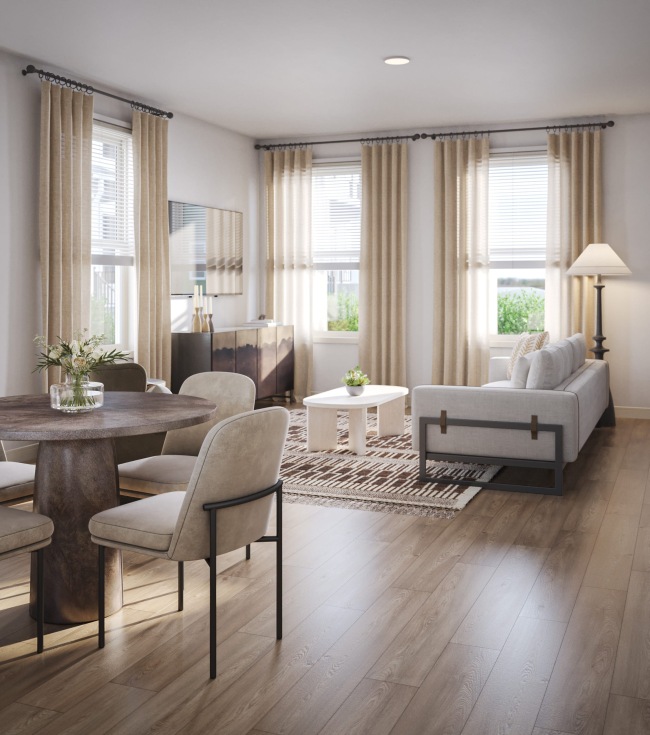 living area with easy access to other rooms